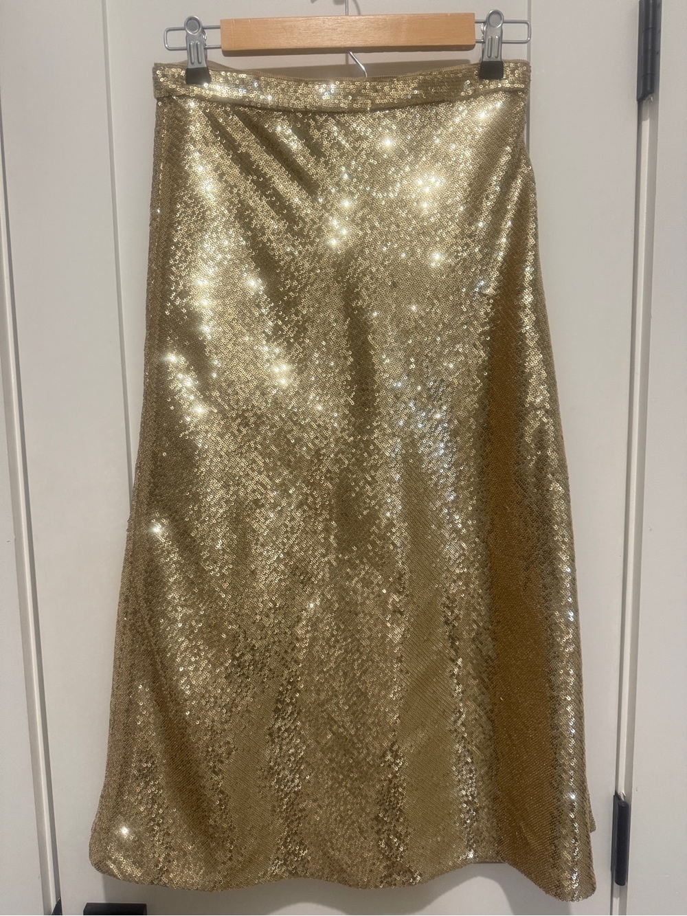 J. Crew Gold Sequin A-Line Skirt